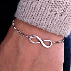 2pcs/set Minimalist Gold Silver Color Small Love Link Chain Bracelets For Women Friendship Love Charm Bracelets Bangles Jewelry